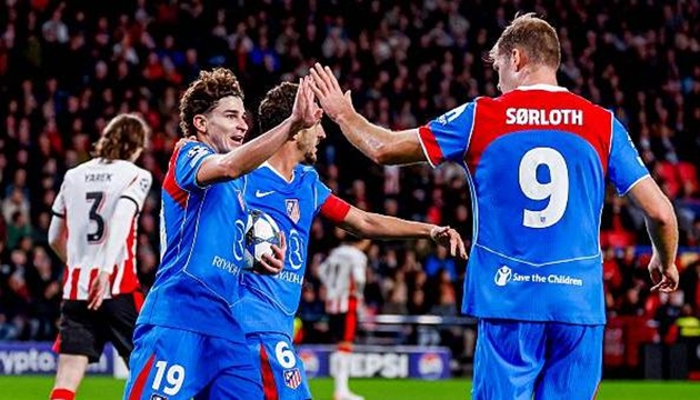 Atletico Madrid đánh PSV ngay trên đất Hà Lan.