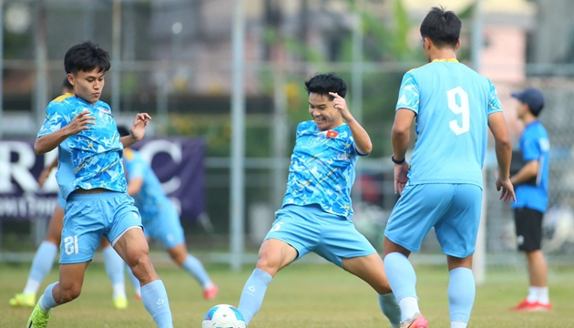 U22 Việt Nam tự tin tập luyện trước trận quyết chiến U22 Malaysia.