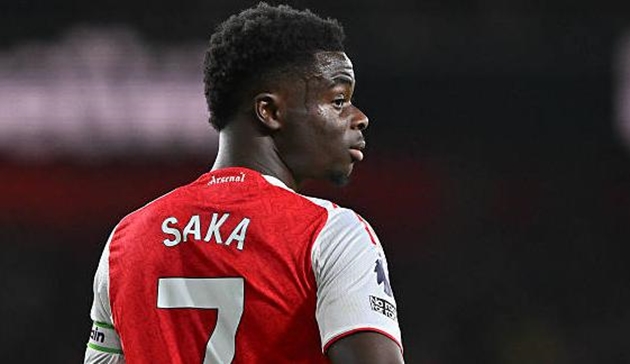 Bukayo Saka là đầu tàu trên hàng công Arsenal.