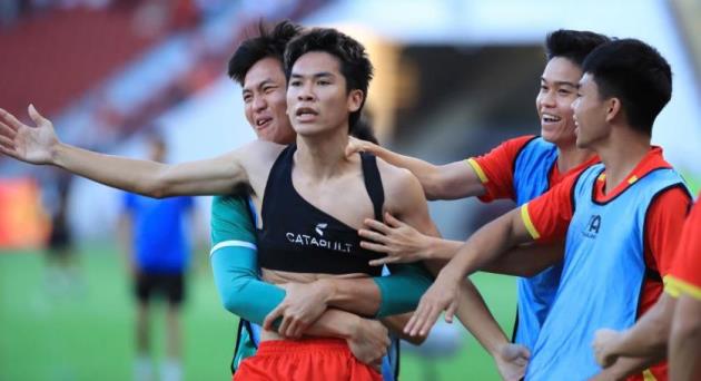 Niềm vui khó tả của U22 Việt Nam.