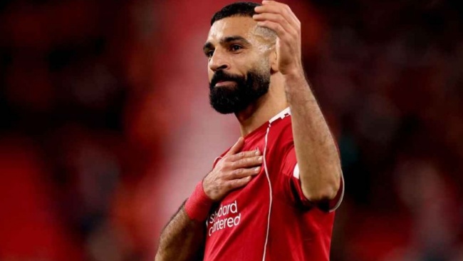 Salah trong màu áo Liverpool.