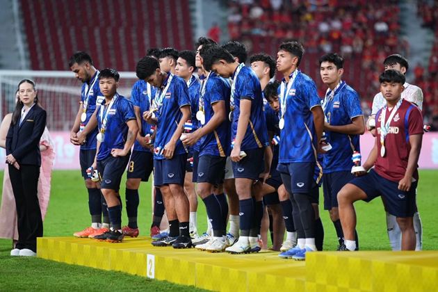 Đội U22 c&ugrave;ng b&oacute;ng đ&aacute; Th&aacute;i Lan kh&ocirc;ng thể gi&agrave;nh HCV ở SEA Games 33. Ảnh: FA Thailand