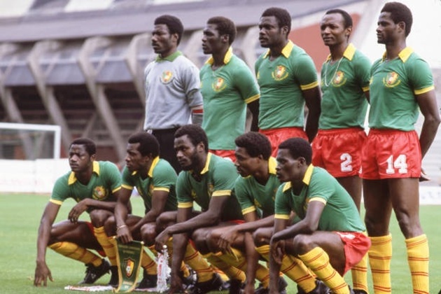 Đội h&igrave;nh Cameroon tham dự World Cup 1982.