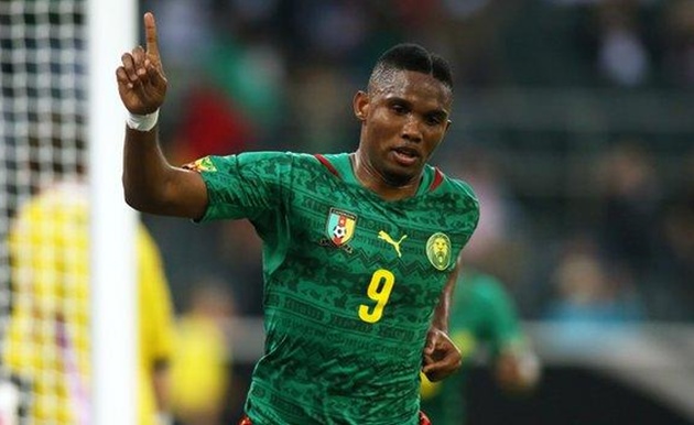 Eto'o l&agrave; ch&acirc;n s&uacute;t xuất sắc nhất lịch sử Cameroon cho đến hiện tại.