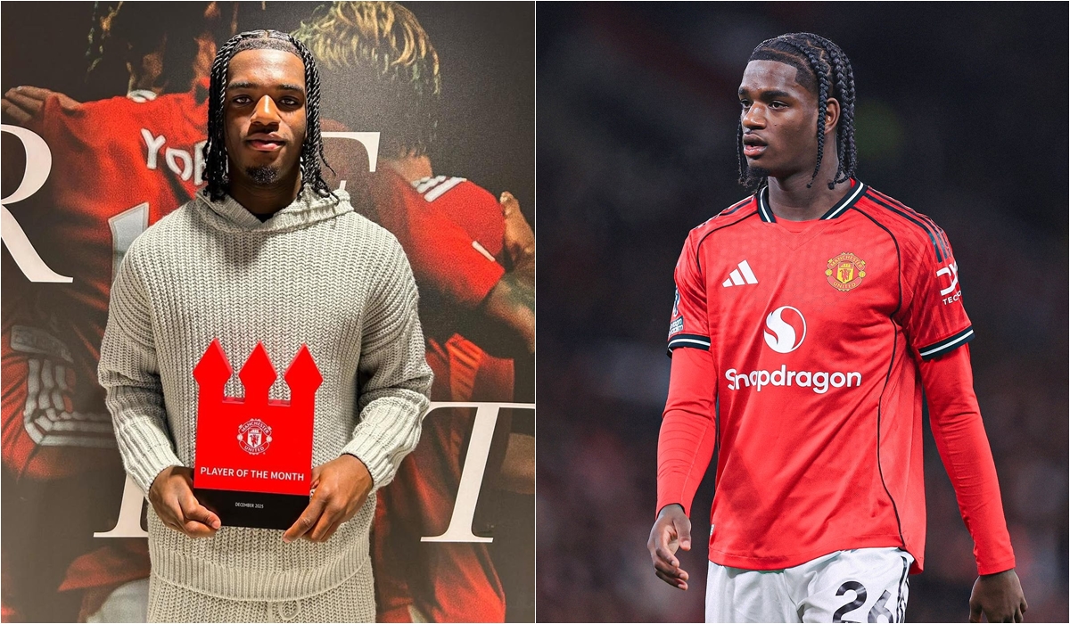 Ayden Heaven được bình chọn là Cầu thủ xuất sắc nhất tháng 12/2025 của Manchester United.