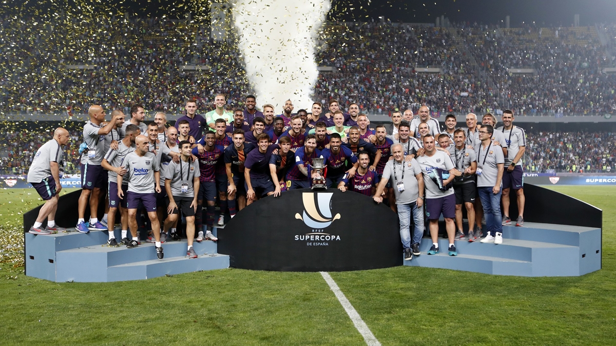 Barcelona vô địch Supercopa de Espana đầu tiên ở ngoài lãnh thổ Tây Ban Nha năm 2018.