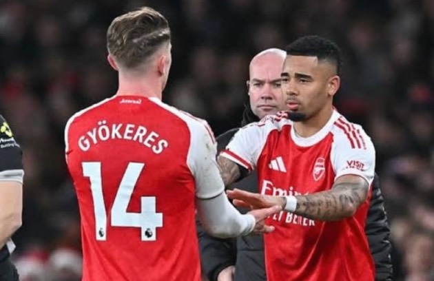 Sự trở lại của Jesus như một lời cảnh b&aacute;o cho Gyokeres.