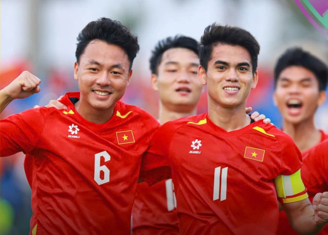 U23 Việt Nam giành chiến thắng kịch tính. Ảnh: VFF.