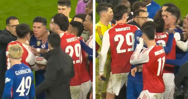 Enzo Fernandez v&agrave; Martin Zubimendi đụng độ sau trận đấu