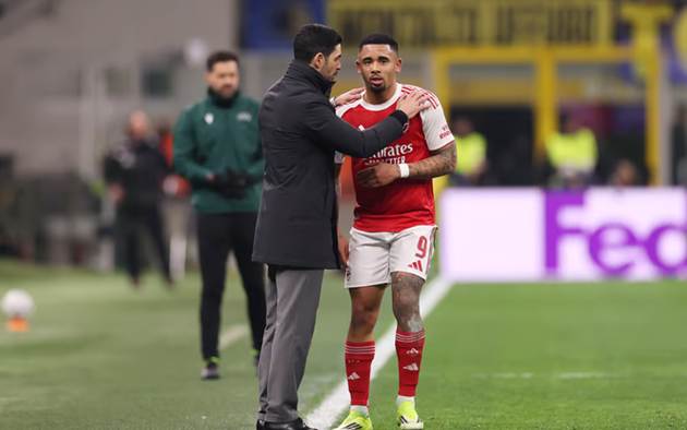 Jesus ghi 2 b&agrave;n thắng cho Arsenal trong trận gặp Inter Milan.