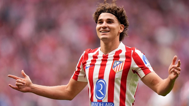 Julian Alvarez gánh kỳ vọng hàng công của Atletico.