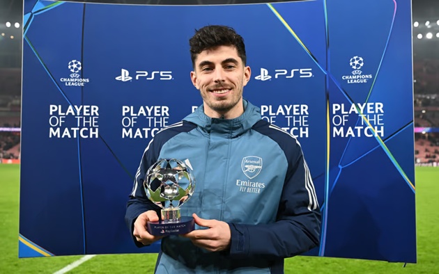Kai Havertz trở lại đ&aacute; ch&iacute;nh cho Arsenal ở m&agrave;n tiếp đ&oacute;n Kairat Almaty v&agrave; ẵm giải 