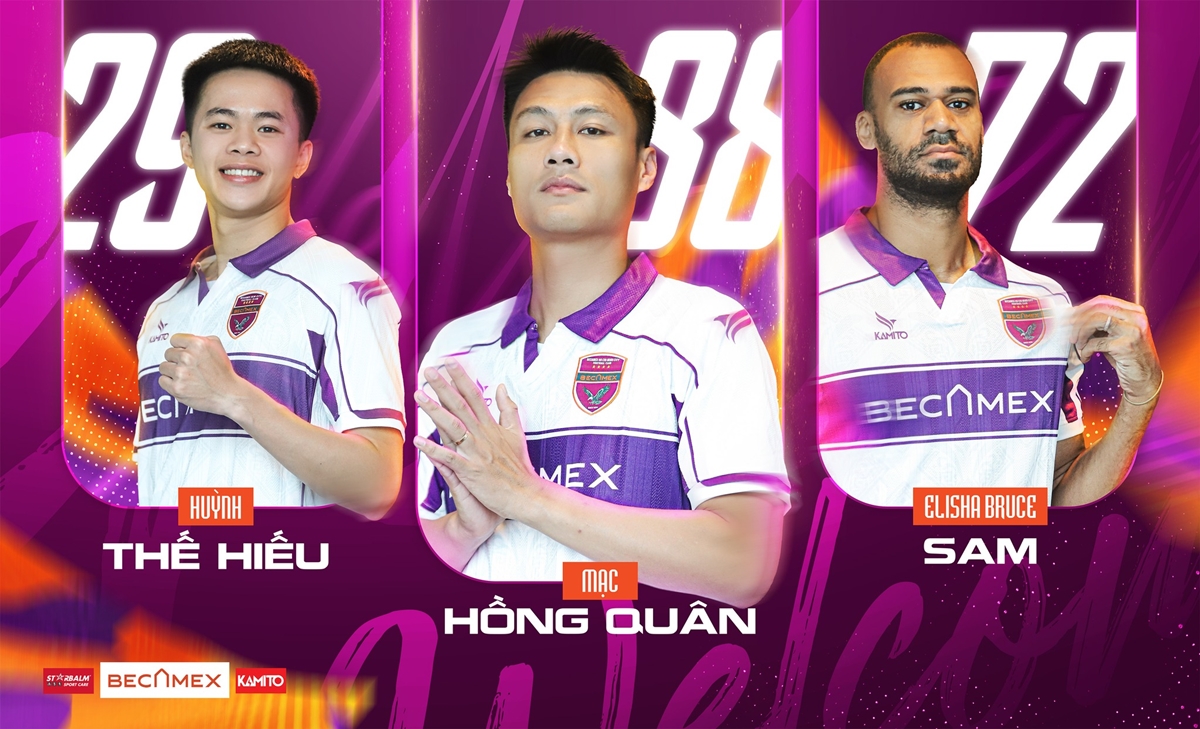 Becamex TP.HCM bổ sung 3 t&acirc;n binh cho giai đoạn 2 V-League 2025-2026. Ảnh: Becamex TP.HCM FC.