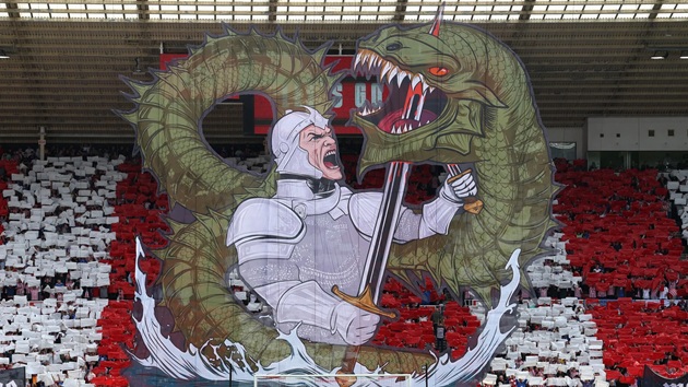 Bức tifo nổi bật ở s&acirc;n của Sunderland.