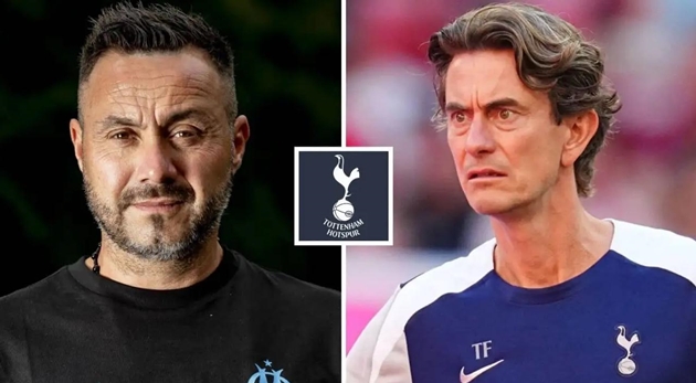 Roberto De Zerbi c&oacute; thể thay Thomas Frank tại Tottenham Hotspur.