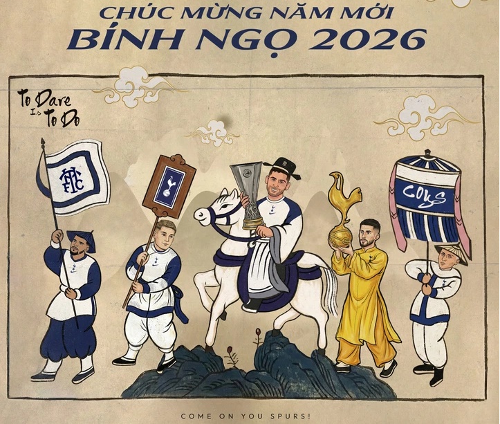 Tottenham l&agrave; một trong những CLB lớn đ&atilde; gửi lời ch&uacute;c Tết đến NHM Việt Nam.