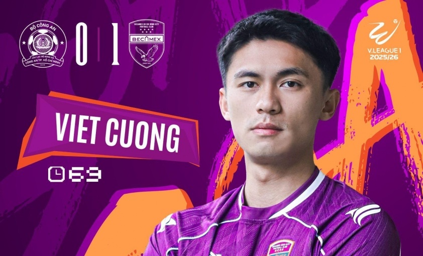 Việt Cường đ&atilde; ghi b&agrave;n thắng duy nhất của trậnd đấu.