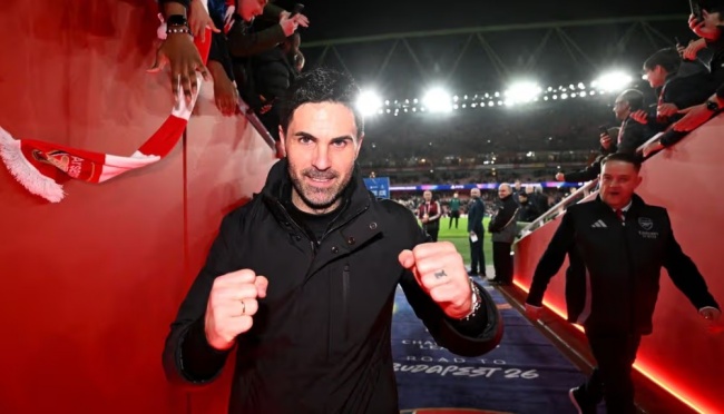 Arsenal của Arteta tiến v&agrave;o tứ kết Champions League.