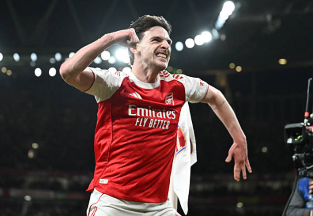 Ảnh bài viết Đằng sau bàn thắng của Declan Rice là nỗi lo quá tải ở Arsenal