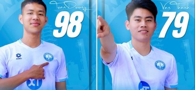 Nam Định chi&ecirc;u mộ bộ đ&ocirc;i hậu vệ Gi&aacute;p Tuấn Dương v&agrave; L&ecirc; Văn Th&agrave;nh.