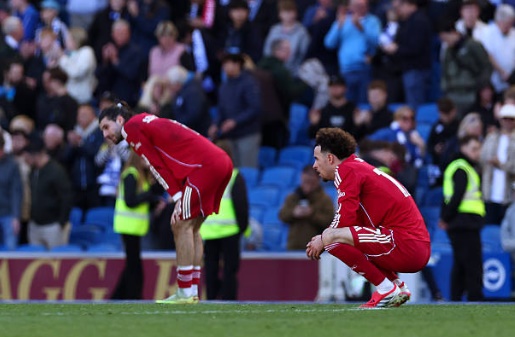 Liverpool nhận thất bại cay đắng trước Brighton.