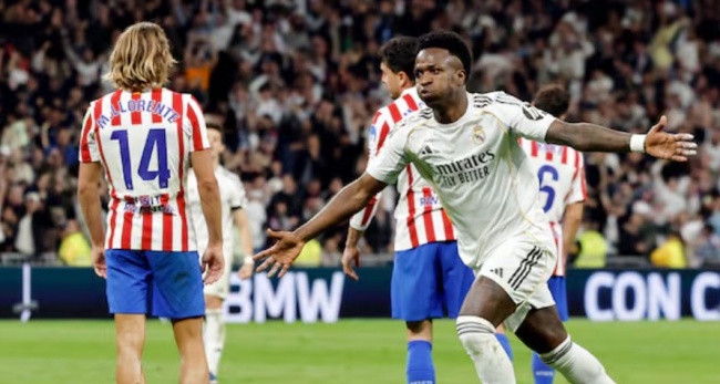 Ảnh bài viết Vinicius lập cú đúp giúp Real Madrid hạ Atletico trong trận cầu 5 bàn