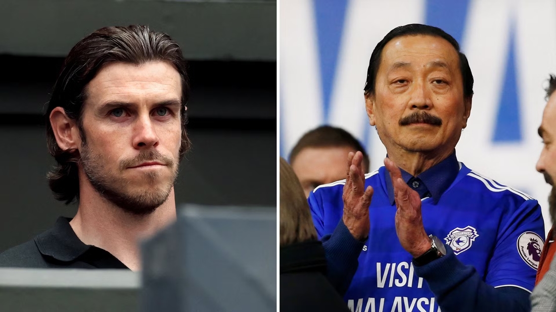 Gareth Bale v&agrave; ổng chủ hiện tại của Cardiff, Vincent Tan.