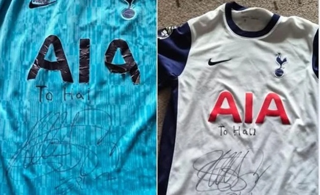 Thầy Park tặng &aacute;o đấu c&oacute; chữ k&yacute; Son Heung-min cho Ngọc Hải v&agrave; Văn Hậu