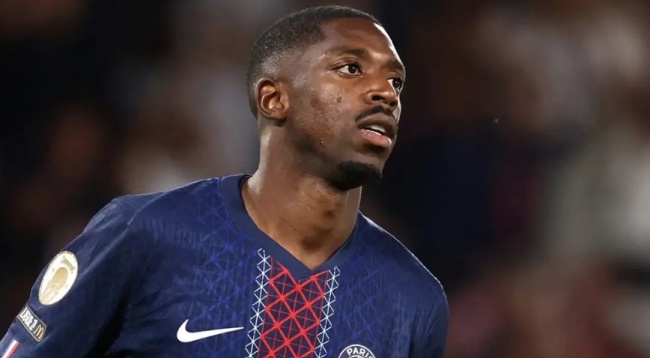 Dembele trong m&agrave;u &aacute;o PSG.