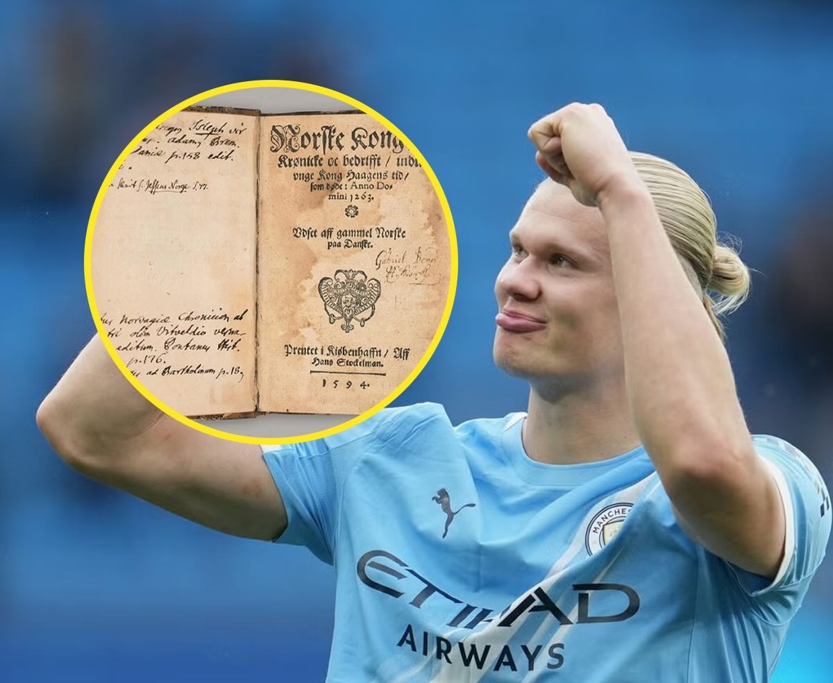 Erling Haaland mua s&aacute;ch cổ rồi tặng lại cho thư viện qu&ecirc; nh&agrave;.