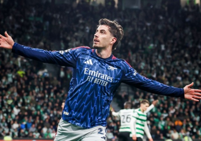 Havertz ăn mừng b&agrave;n thắng.