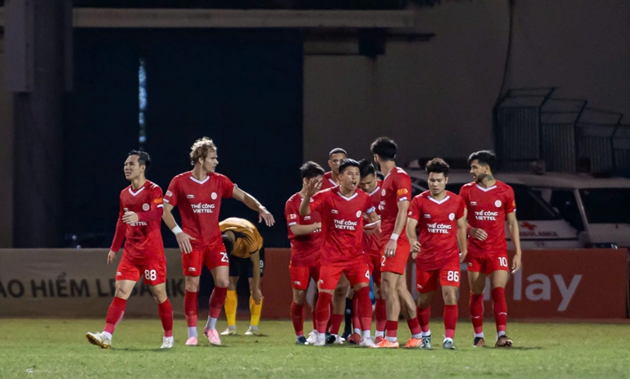 Thể C&ocirc;ng Viettel gi&agrave;nh chiến thắng tối thiểu trước Thanh H&oacute;a. Ảnh: VPF
