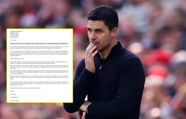 Ảnh bài viết CĐV Arsenal đòi kiện CLB và Arteta vì tổn thương tinh thần