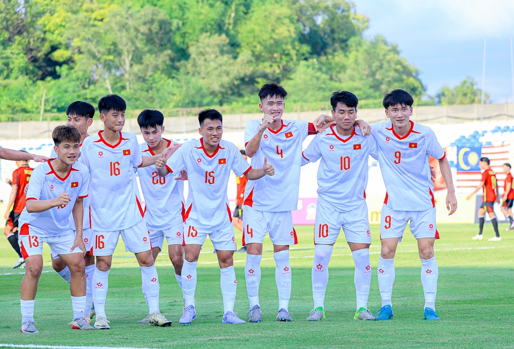 U17 Việt Nam toàn thắng sau 2 trận vòng bảng tại giải vô địch U17 Đông Nam Á. Ảnh: VFF.