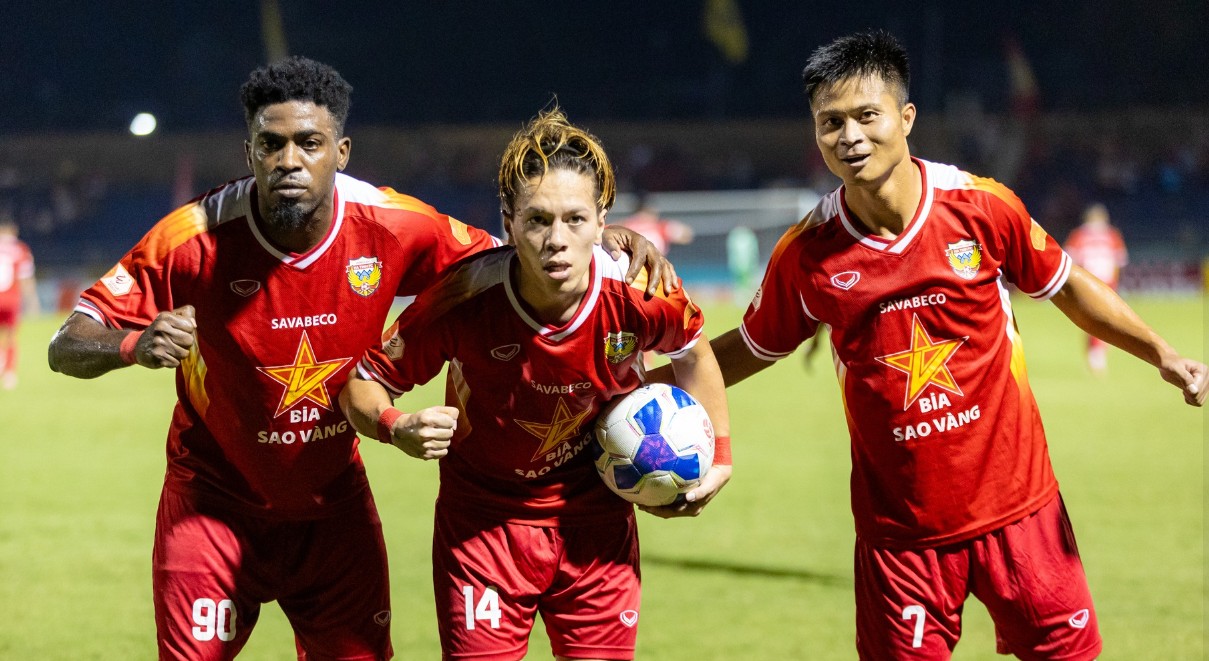Hà Tĩnh và PVF-CAND là hai đội ghi ít bàn thắng nhất ở V-League mùa này. Ảnh: CLB Hà Tĩnh.