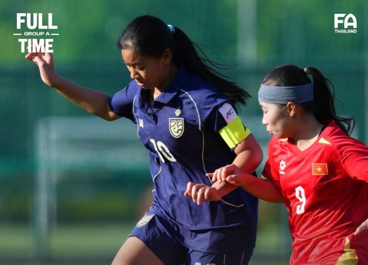 U17 Nữ Thái Lan đánh rơi chiến thắng vào phút chót. Ảnh: FA Thailand.