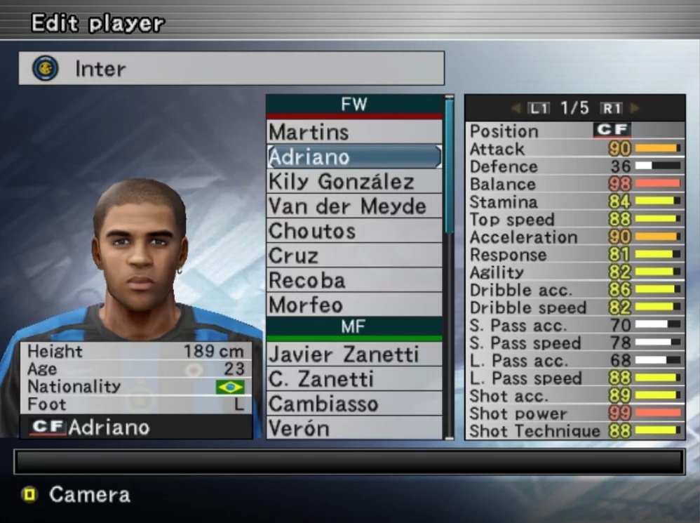 Adriano chính là mã gian lận trong Pro Evolution Soccer.