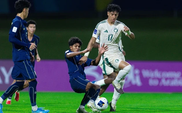 U17 Thái Lan để thua 0-2 trước U17 Saudi Arabia. Ảnh: AFC