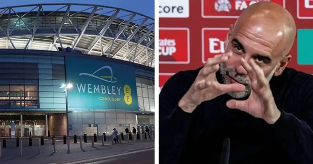 Pep Guardiola muốn Wembley có khán đài mang tên mình.
