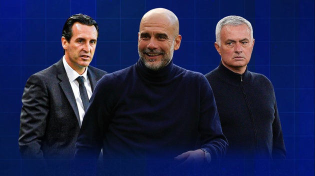 Mourinho và Emery kém xa Pep ở việc lọt vào các trận chung kết kể từ 2016/17.