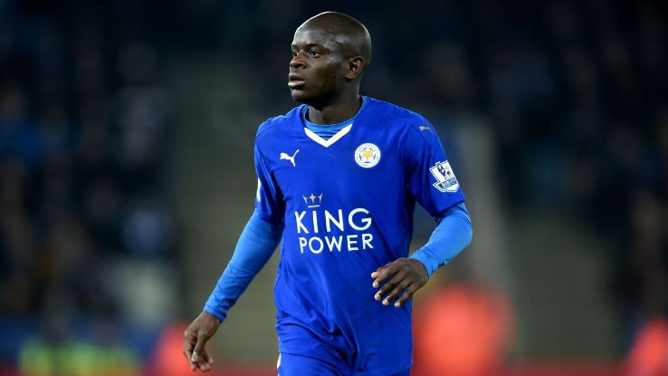 Kante trong màu áo Leicester City.