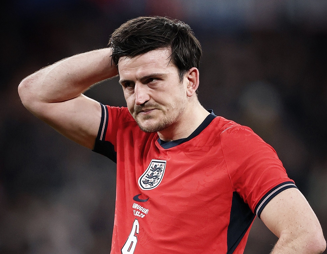 Harry Maguire bất ngờ bị loại khỏi danh sách 26 cầu thủ tuyển Anh tham dự VCK World Cup 2026.