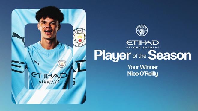 O’Reilly được vinh danh ở cả Man City và Ngoại hạng Anh.