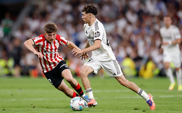 Thiago Pitarch - 7.3 điểm: Phát hiện thú vị của Real Madrid mùa này. Tài năng trẻ sinh năm 2007 đã có một ngày thi đấu bùng nổ với hai đường kiến tạo thành bàn cho Bellingham và Brahim Diaz.