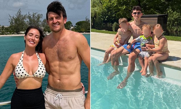 Maguire và Foden nghỉ hè bên cạnh gia đình.