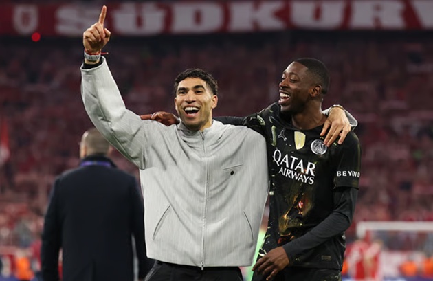 Dembele và Hakimi có tên trong danh sách gặp Arsenal.