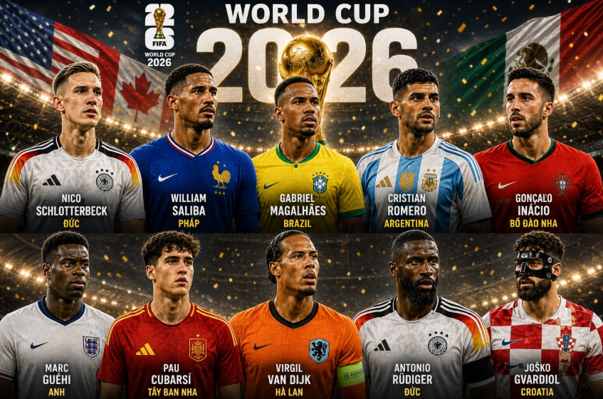 Những trung vệ hàng đầu sẽ so tài với nhau ở kỳ World Cup sắp tới.