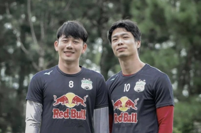 Công Phượng và Minh Vương trong màu áo HAGL.