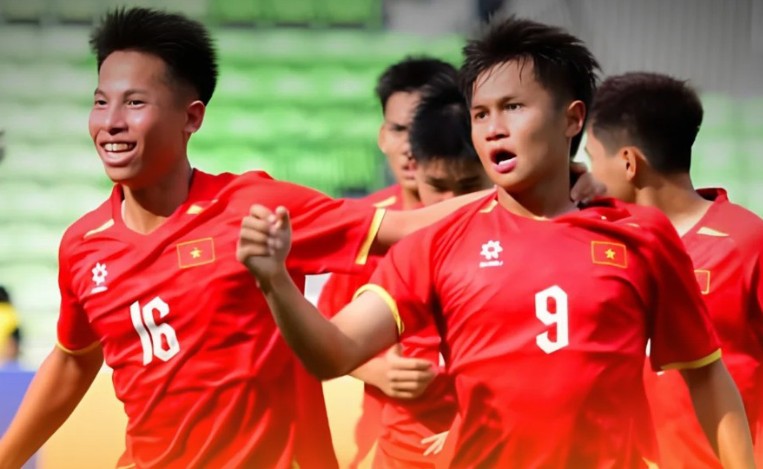 U19 Việt Nam thể hiện sức mạnh tại giải U19 Đông Nam Á. Ảnh: Báo TTVH.