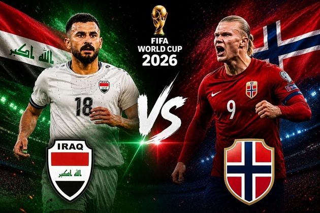 Ảnh bài viết TRỰC TIẾP Iraq 0-0 Na Uy (H1): Chờ màn phô diễn của Haaland